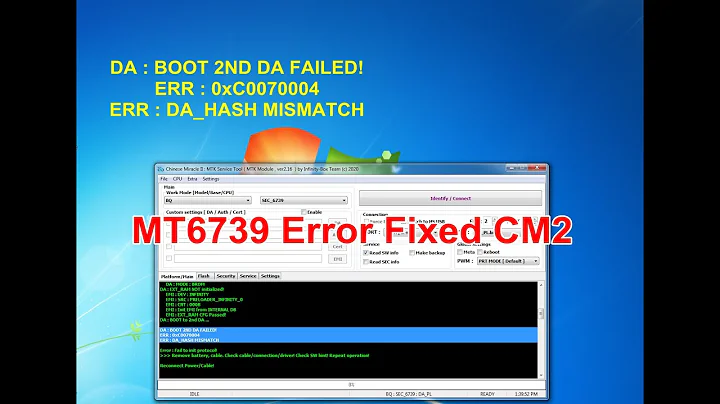 ERR : DA_HASH MISMATCH Fix On Cm2  : CPU MT6739