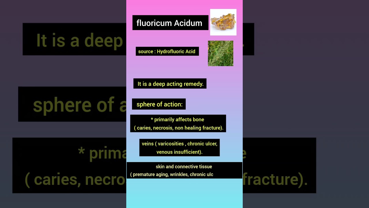 fluoricum Acidum.# homeopathy # Ayush #