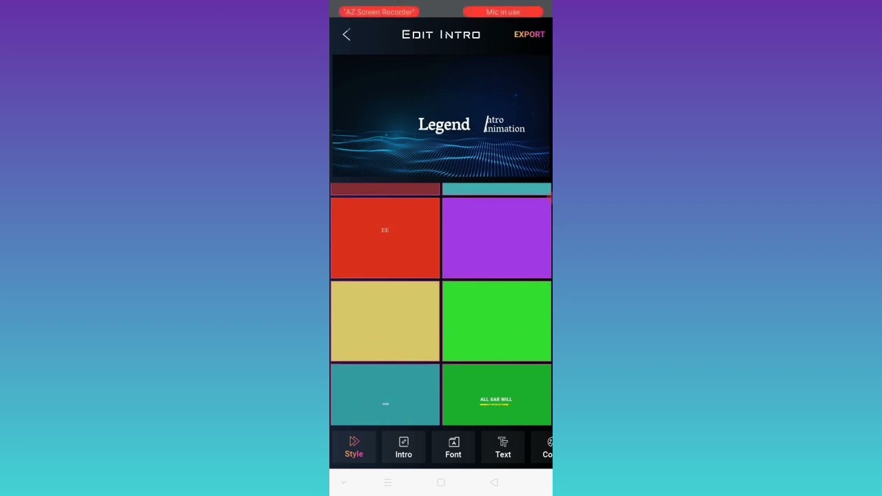 How to use offline and online legend app to create an intro for video ad
