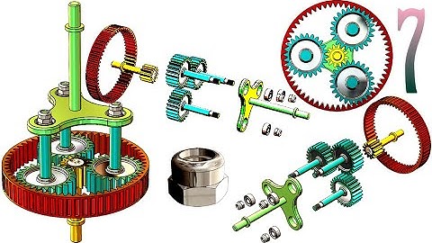 7-Project 25| Planetary Gears System |SolidWorks Tutorial : motion, add lock nuts, parts list