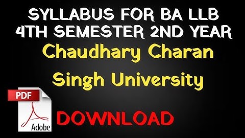syllabus for ba llb second year  4th semester Chaudhary Charan Singh University