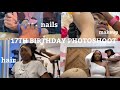 vlog: 17th birthday photoshoot + grwm | hair, nails, makeup