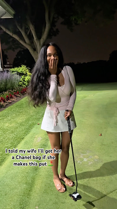 I told my wife I’ll get her a chanel bag if she does this? 🤔 ⛳️ #shorts