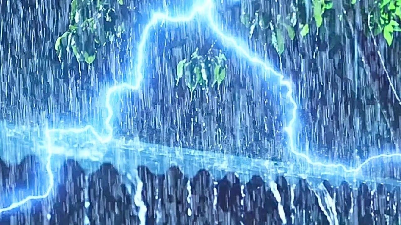 Heavy Rain on Zinc Roof for Sleeping - Fall Asleep Instantly with Sounds of Rain & Thunder at Night