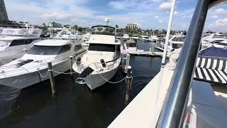How to back a 58 Hatteras in the slip with a stern wind