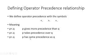 Parsing Techniques- Operator Precedence