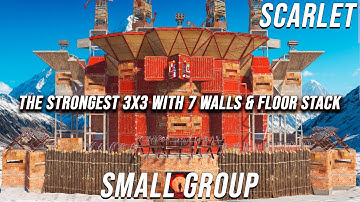 SCARLET - The STRONGEST 3x3  | 7 Walls | Floor Stack | 7 Bunkers | rust base design