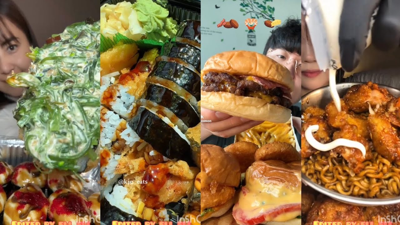 TIKTOK MUKBANG COMPILATION BURGERS SUSHI RAMEN FRIED CHICKEN IN N OUT FLYING DUTCHMAN 