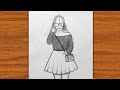 Easy Step by Step How To Draw A Girl For Beginners || Beautiful Girl Easy Step Pencil -Sketch in BTS