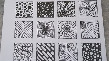 12 Zentangle patterns for beginners #zentangle #priyaartgallery #mandalaart #doodleart