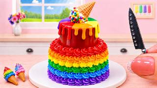 Mini Rainbow Buttercream Cake Recipe With Ice Cream Miniature Cake Recipe