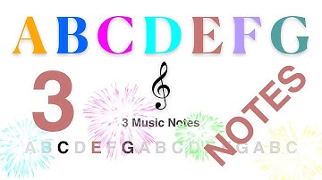 3 Notes, New Color Note: E - Read Music Notes in Treble Clef (A B C D E F G)