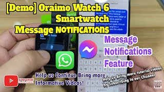 [Demo] Oraimo Watch 6 Smartwatch Message Notifications - Messenger, WhatsApp  screenshot 1