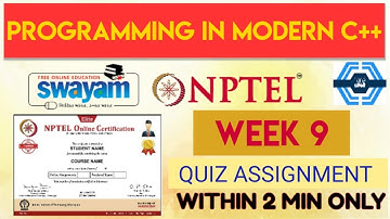 Programming In Modern C++ Week 9 Quiz Assignment Solution | NPTEL | SWAYAM