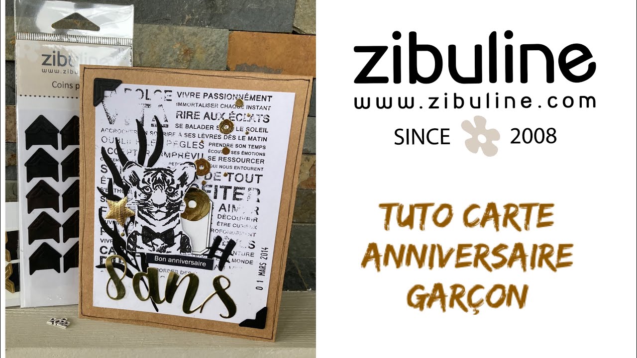 Tuto Carte Anniversaire Pour Enfant Garcon Ou Adolescent Or Noir Et Kraft Dt Zibuline Youtube