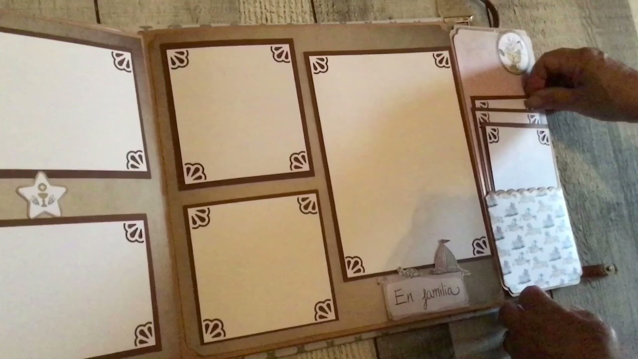 Álbum de comunión mucha capacidad con papeles El Altillo de los duendes.