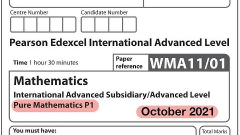 Edexcel IAL Maths - P1 - October 2021
