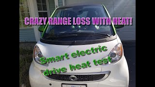 The smart car in winter. How much range is lost with heat at full?