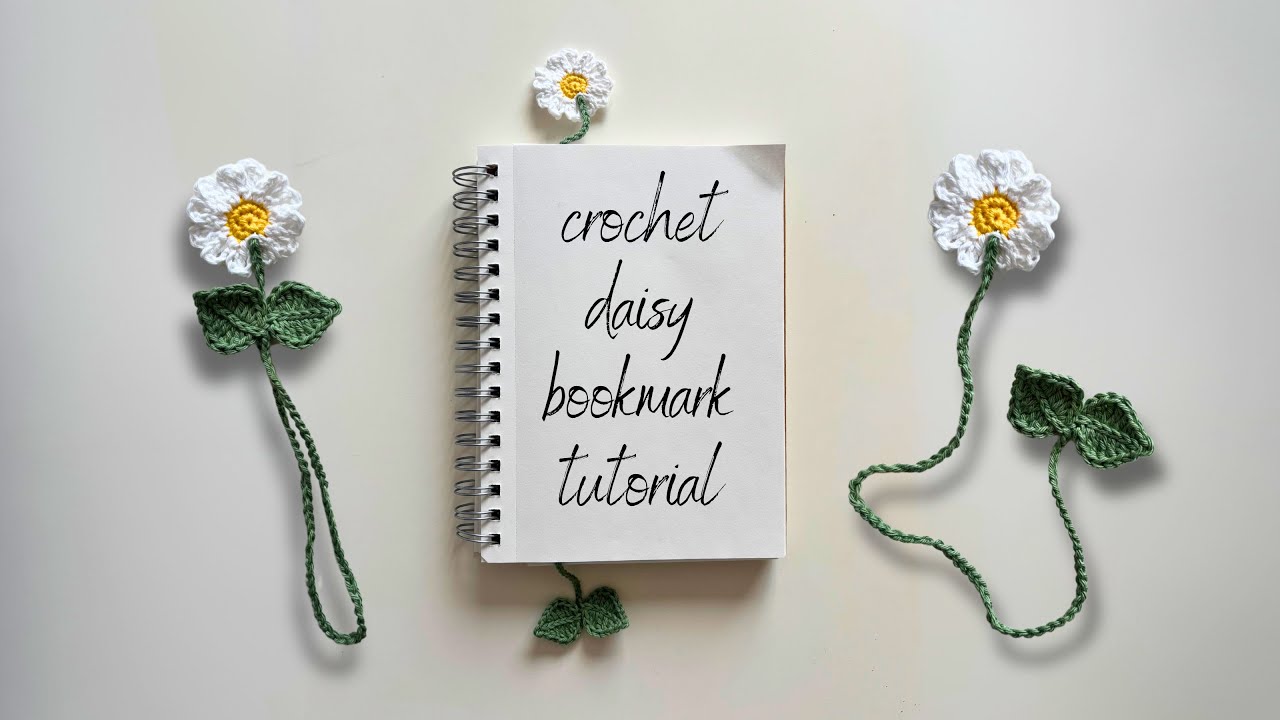 Crochet a Daisy Bookmark! Easy No-Sew Crochet Tutorial 🌼