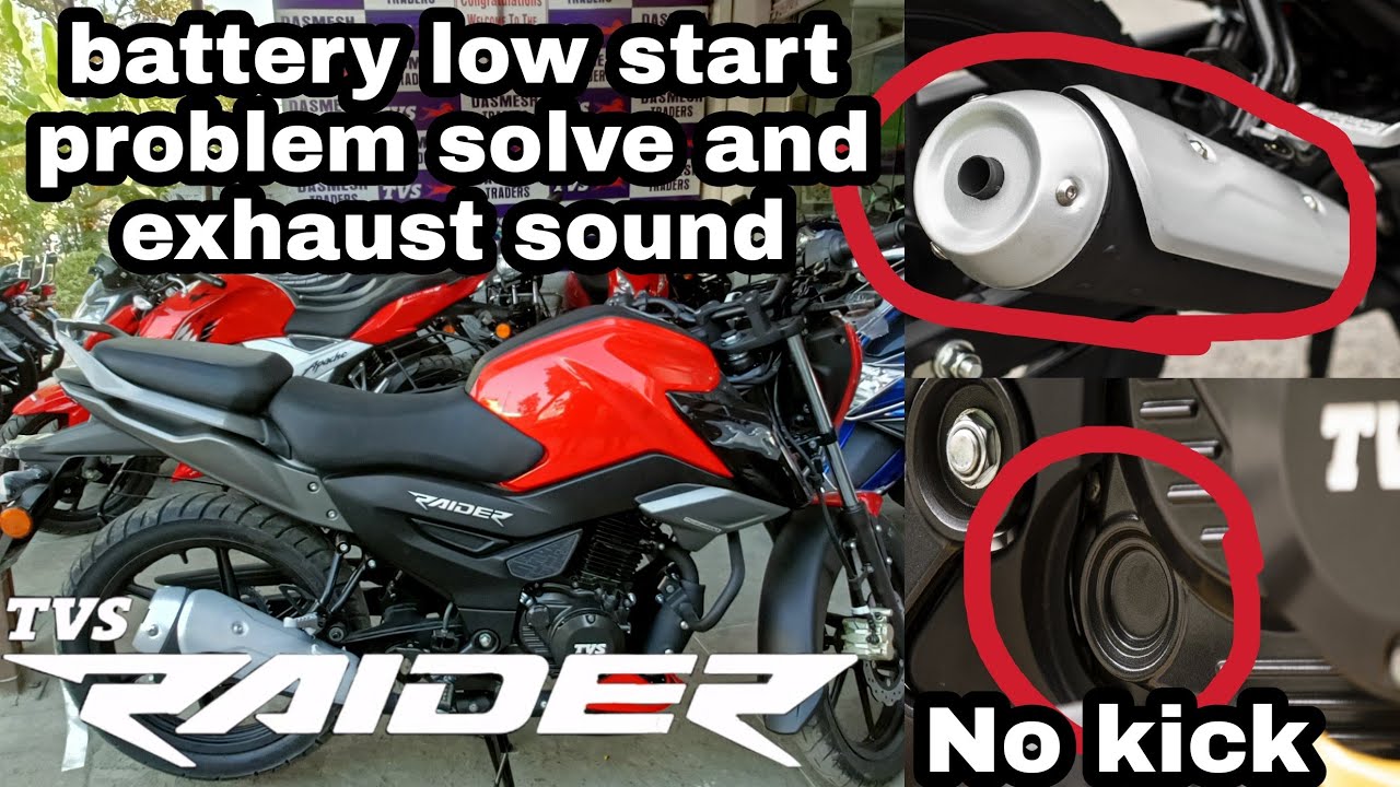 TVS Raider 125 battery low without Kick bike start kaise kare🤔🤔exhaust