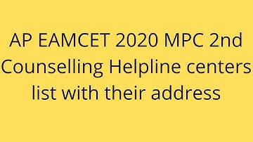 AP EAMCET 2020 MPC Counselling | AP EAMCET MPC Counselling 2020 | MPC Counselling 2020