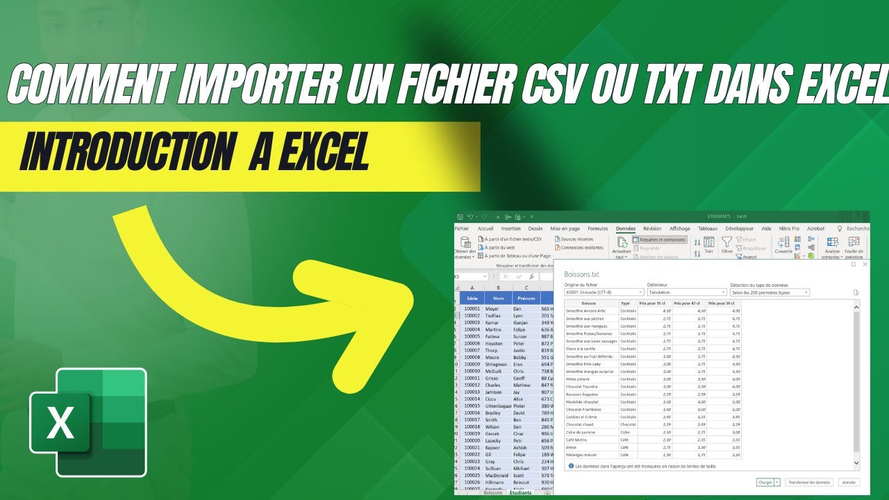 COMMENT IMPORTER UN FICHIER .CSV OU .TXT DANS EXCEL