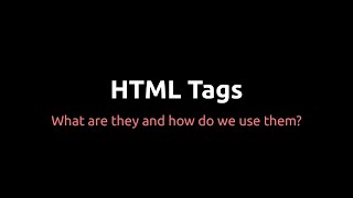 HTML - Tags