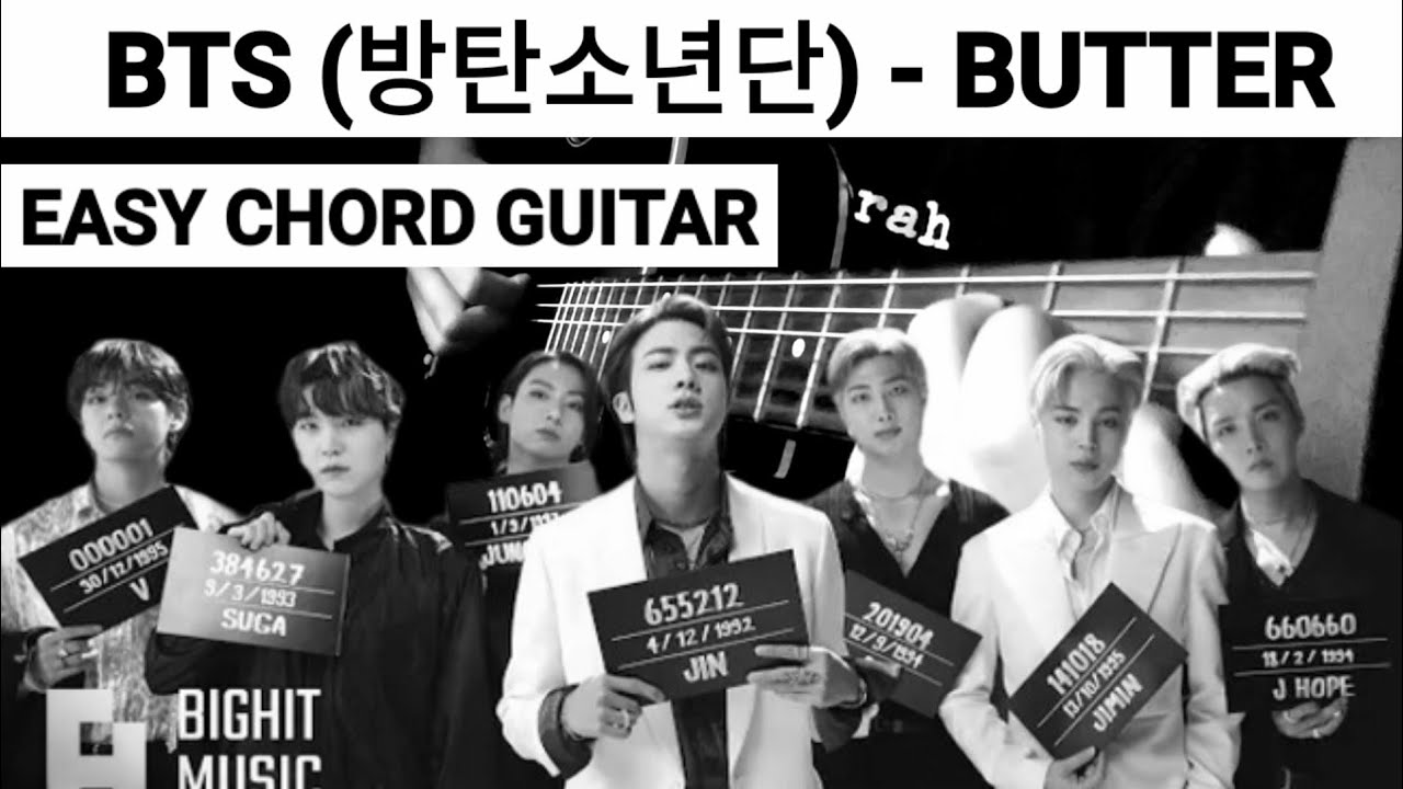 BTS (방탄소년단) BUTTER Easy Chord Guitar YouTube