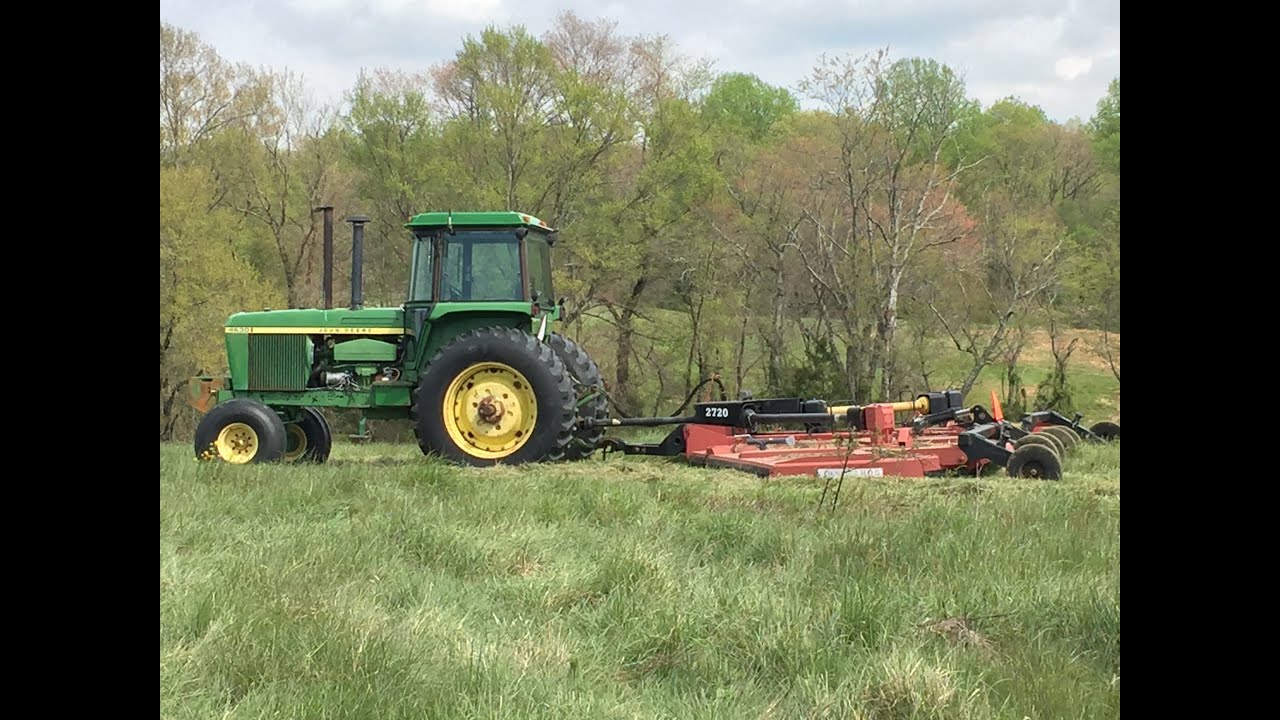 John Deere 4630 with Bush Hog 2720 In Action