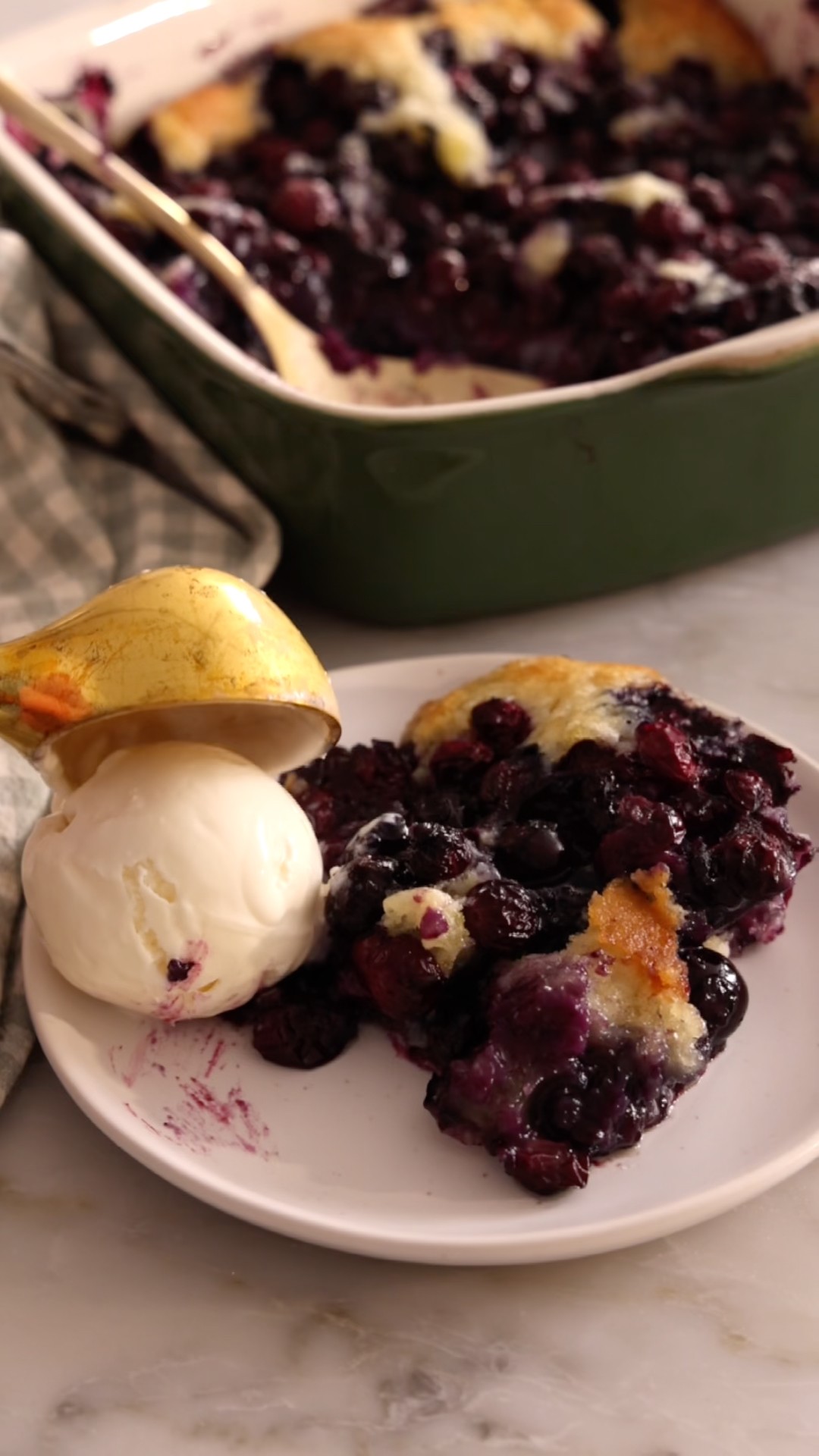 Blueberry Cobbler With Lemon Sugar Berries