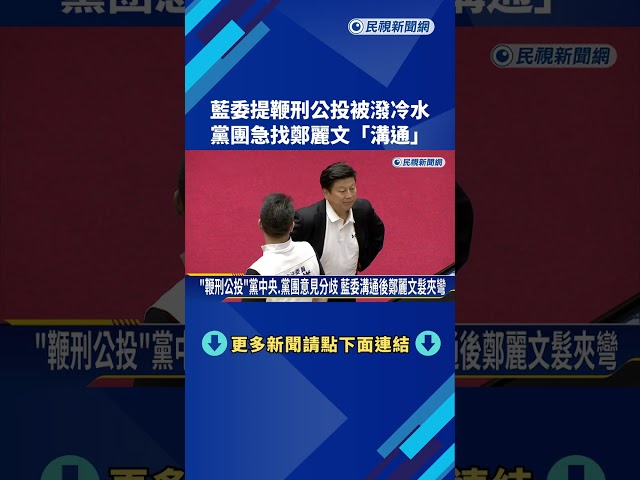 "鞭刑公投"被潑冷水 藍委溝通.鄭麗文"髮夾彎"同意－民視新聞