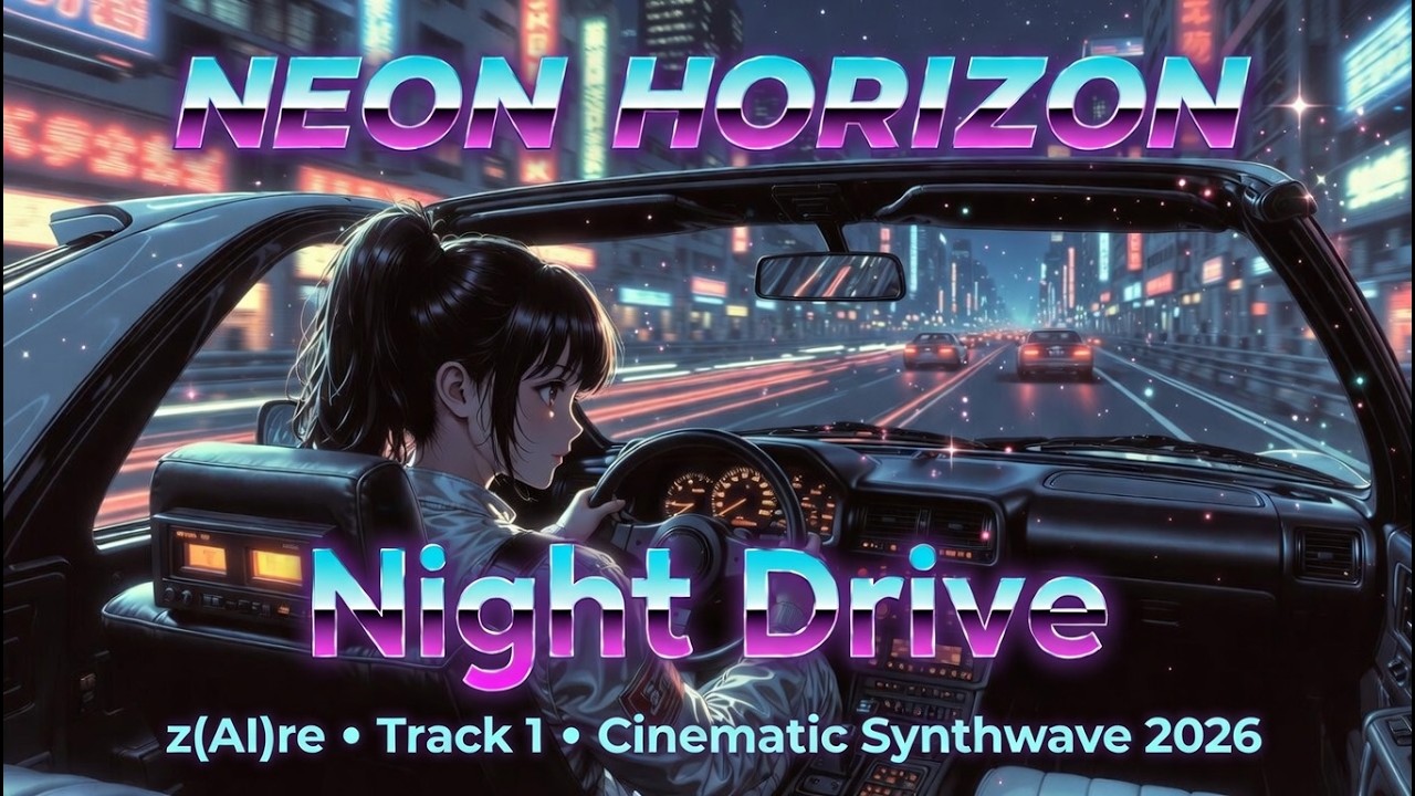 Neon Horizon Drive 🌃 z(AI)re | Cinematic Synthwave 2026 (Track 1 - Neon Horizon Album)