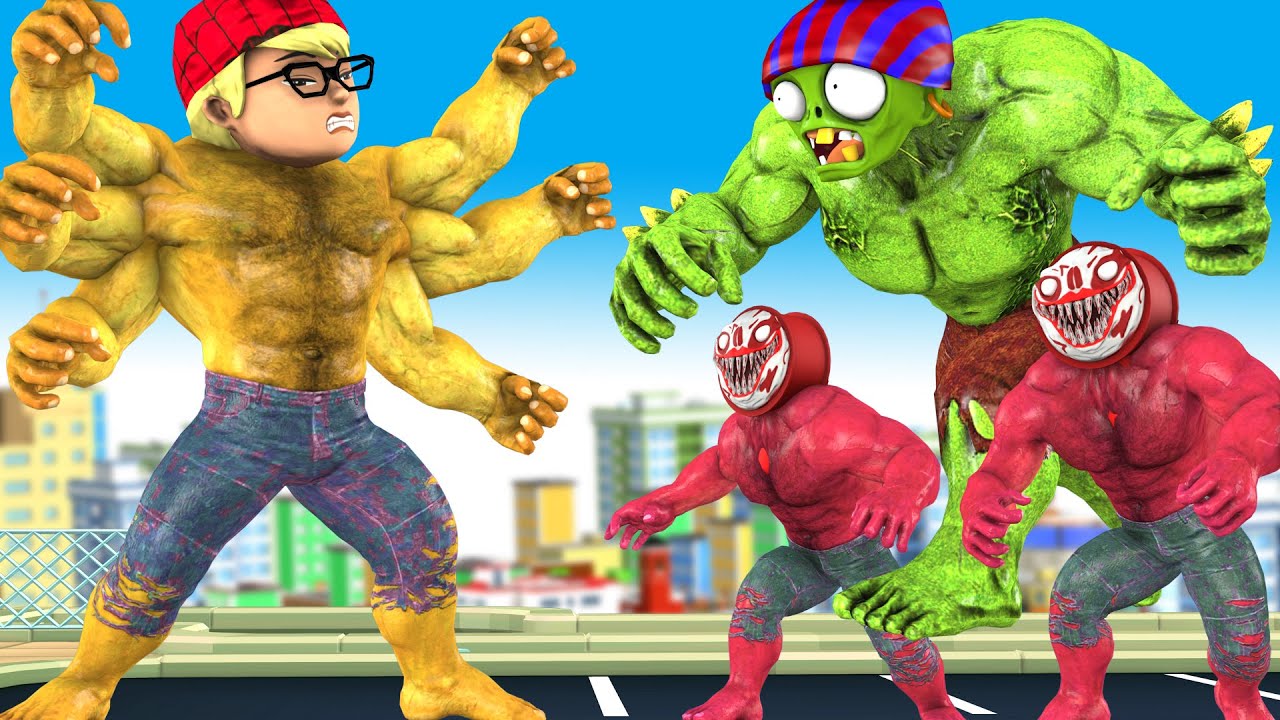 Team Super Hero Transform Gold Hulk vs Team Zombie Monster Save City - Scary Teacher 3D Story