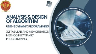 3.2 Tabular & Memorization Method in Dynamic Programming | CS402 |