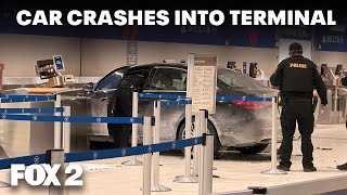 Driver crashes into Detroit Metro Airport terminal during mental episode