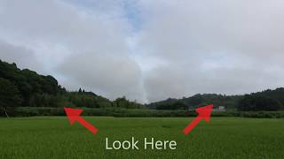 Boeing 777 Visible Wake Turbulence in the Rice Fields