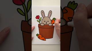 Celebrity Easy Easter coloring book: bunny playing peekaboo 🐰🌷🧡 #coloring #markers #easter Profile