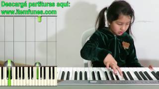 Video thumbnail of "TE DOY GLORIA - Niña 6 años - Muestra Como se Toca en Piano - Tutorial Synthesia Descarga Partirura"