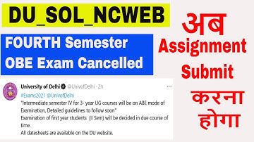 Breaking News| SOL_Regular_NCWEB Fourth Semester students Will be promoted on Assignment basis