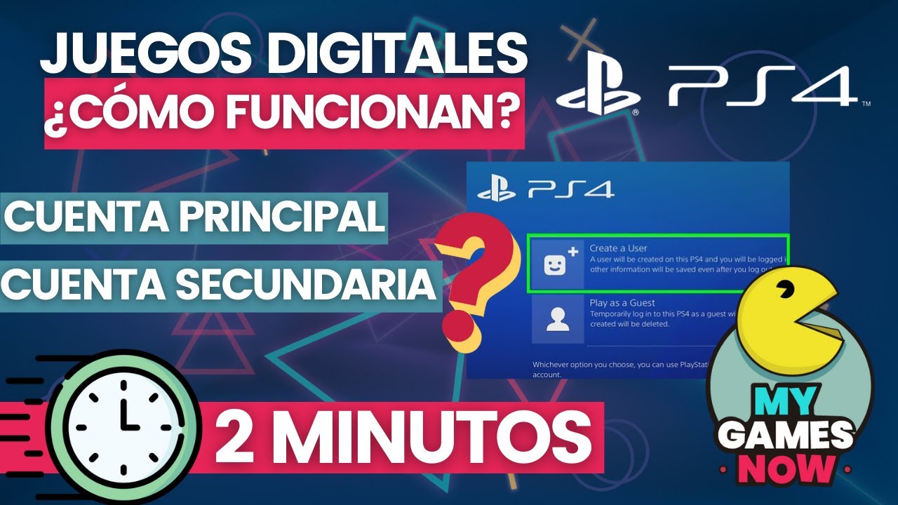 🎮JUEGOS DIGITALES PS4 - ¿CÓMO FUNCIONAN? - EXPLICADO en 2 MINUTOS⏰ (Cuenta  PRINCIPAL-SECUNDARIA) - YouTube