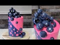 Hexagon everything cake  chocolate punch thru stacked sphere toppers  cake decorating tutorial