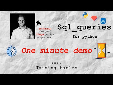 Getting started with sql_queries for python - One minute demo - 6: Joining tables