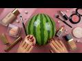 ASMR Makeup on Watermelon | No Talking, Pure Relaxation