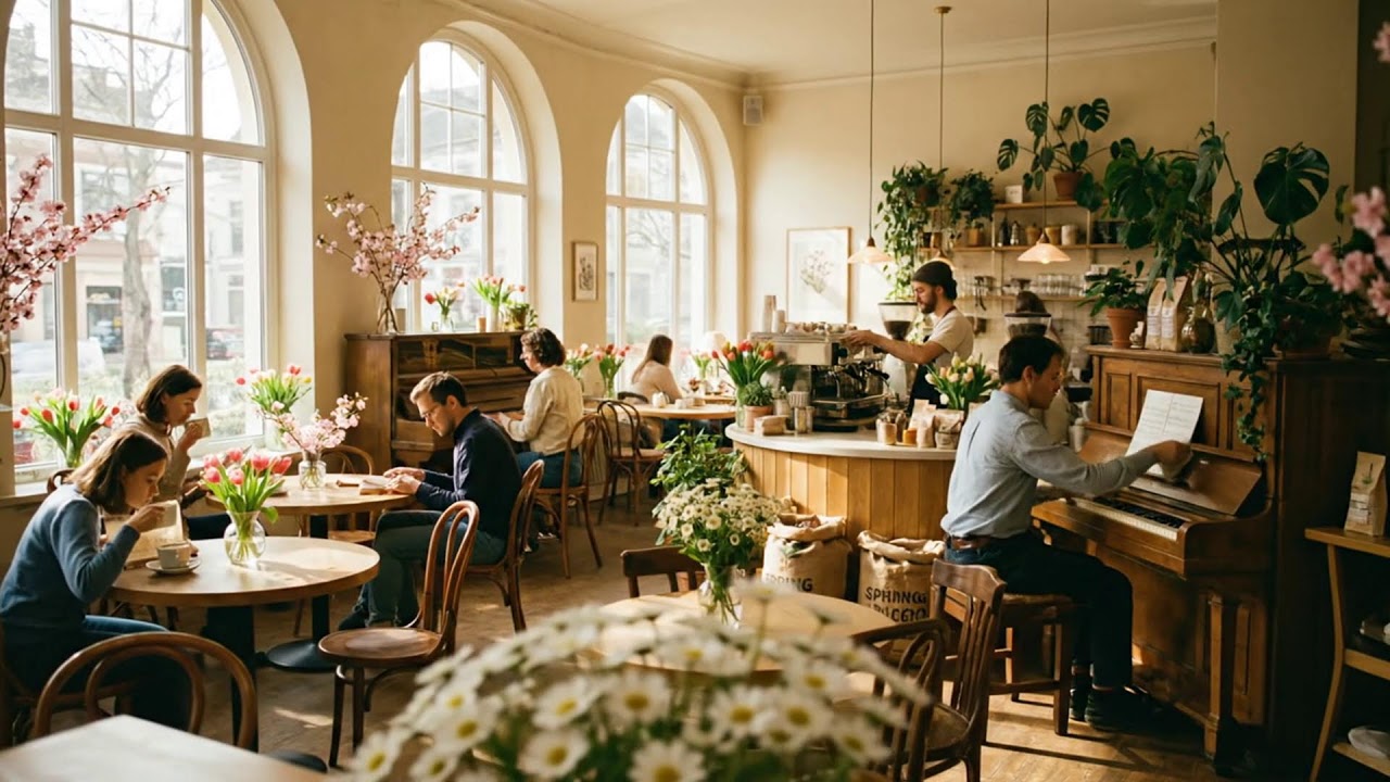 카페를 스치는 봄바람 🌿🎷☕