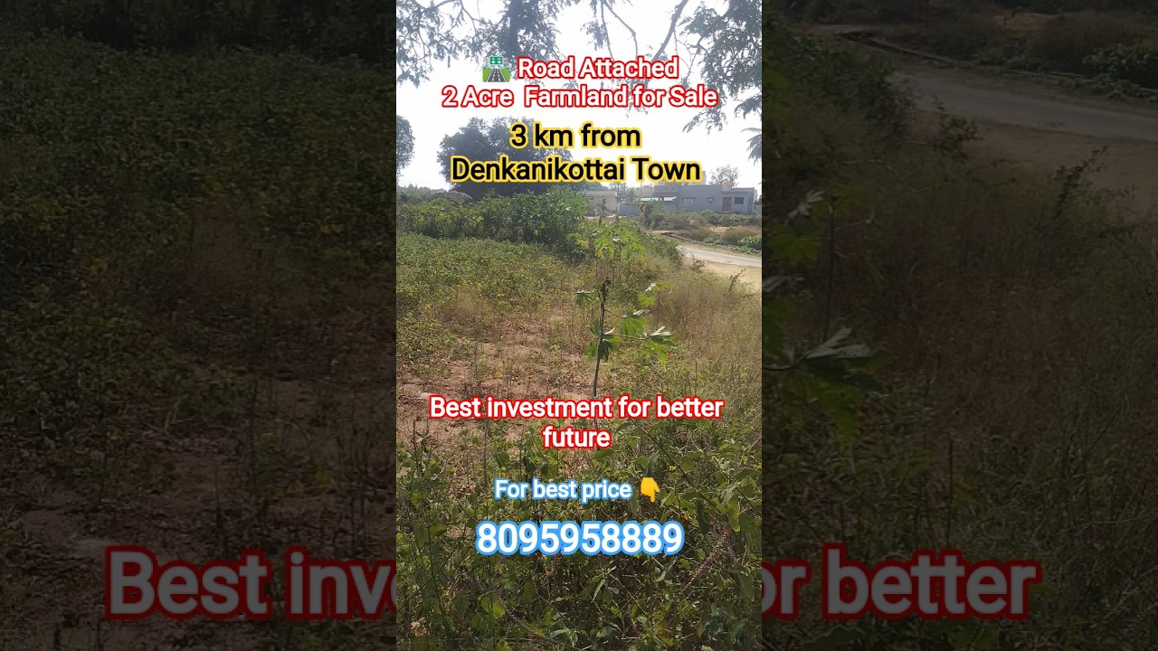 Road facing 2 acre farm land for sale
