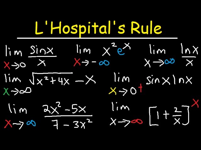 L Hospital S Rule Indeterminate Forms Limits At Infinity Ln Trig Exponential Functions Calculus Youtube
