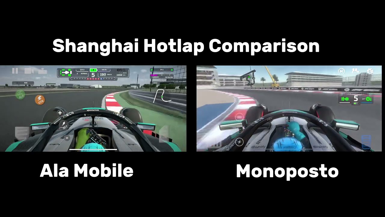 Ala Mobile vs Monoposto 2025 Hotlap comparison Shanghai! 