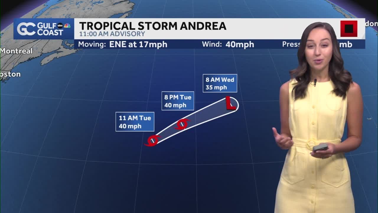 First storm of the season: Tropical Storm Andrea forms in the Atlantic ...