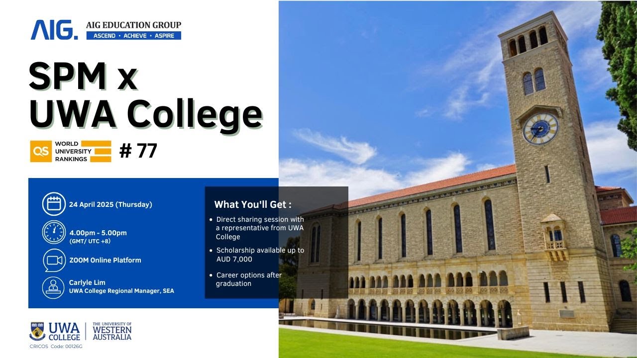 EduLive : SPM x UWA College ( Go8 University)