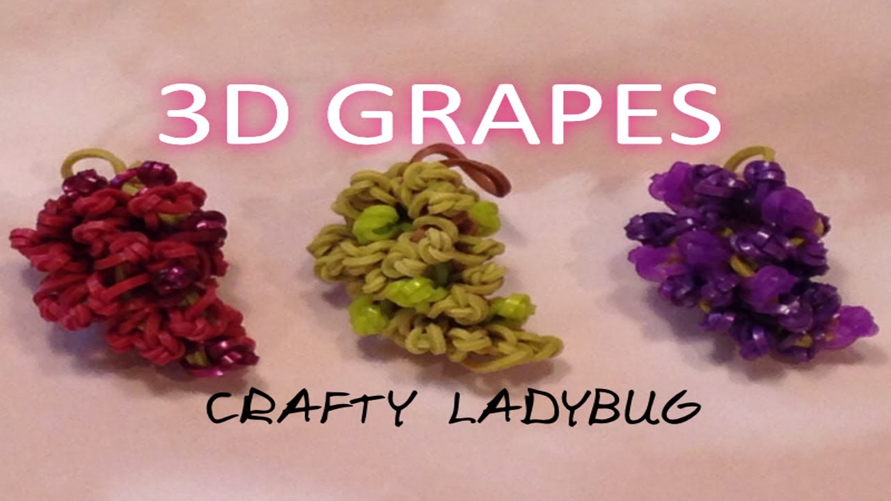 Rainbow Loom 3D GRAPES EASY Charm Tutorial by Crafty Ladybug. Wonder